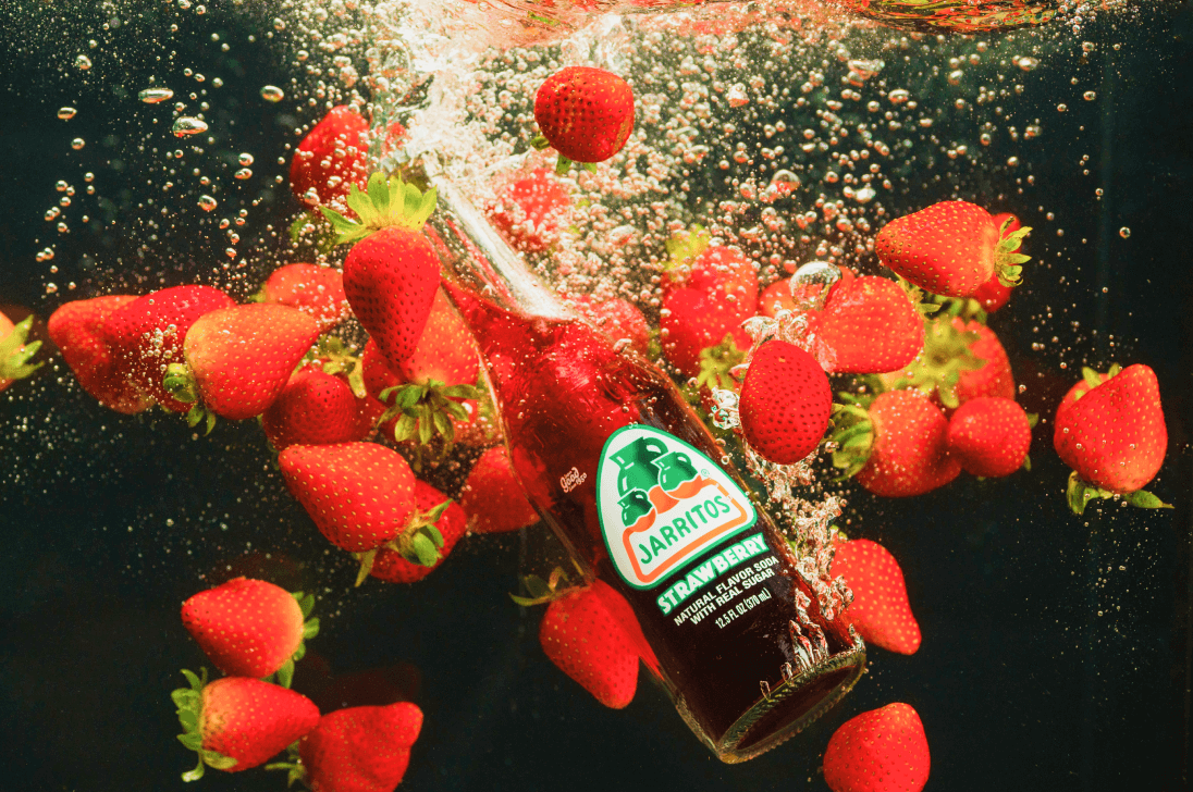 Газировка с ярким вкусом strawberry